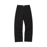 (W) Low Classic Washed Cotton Straight-Fit Pants Black
