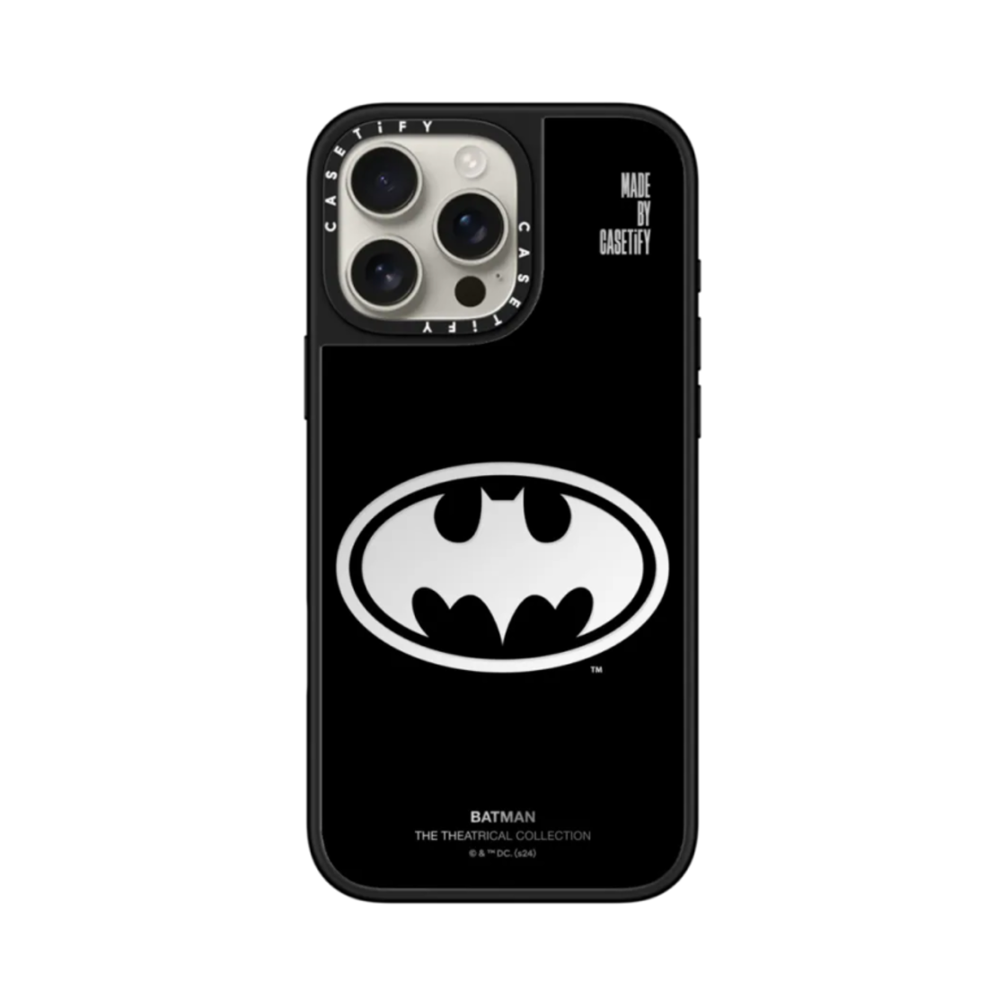 케이스티파이 x 배트맨 아이폰 배트맨 로고 맥세이프 호환 미러 케이스 실버 미러 블랙 범퍼(Casetify x Batman iPhone Batman Logo Magsafe Compatible Mirror Case Silver Mirror Black Bumper) - 3