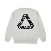 Palace P-3 Applique Crew Grey Marl - 22FW
