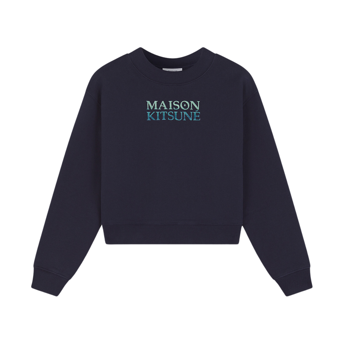 NW00309KM0326-P480 (W) Maison Kitsune Gradient Boxy Sweatshirt Navy
