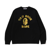 BAPE x Van Gogh Museum College Crewneck Sweatshirt Black Yellow
