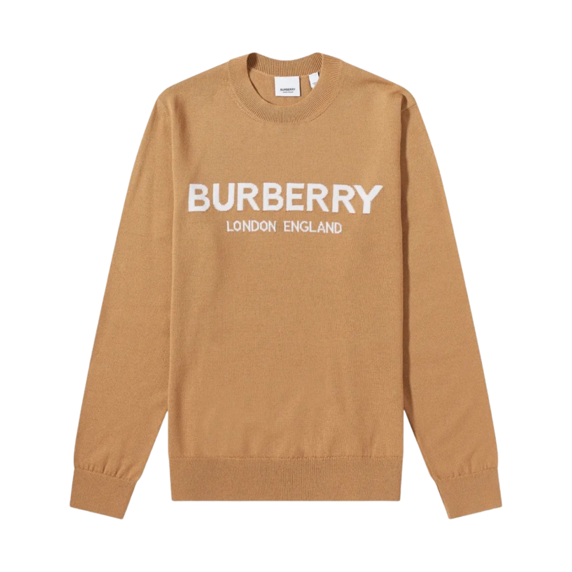 버버리 펜넬 로고 인타르시아 니트 카멜(Burberry Fennel Logo Intarsia Knit Camel)