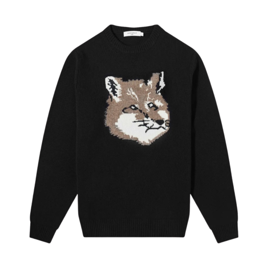 Maison Kitsune Big Fox Head Pullover Knit Black