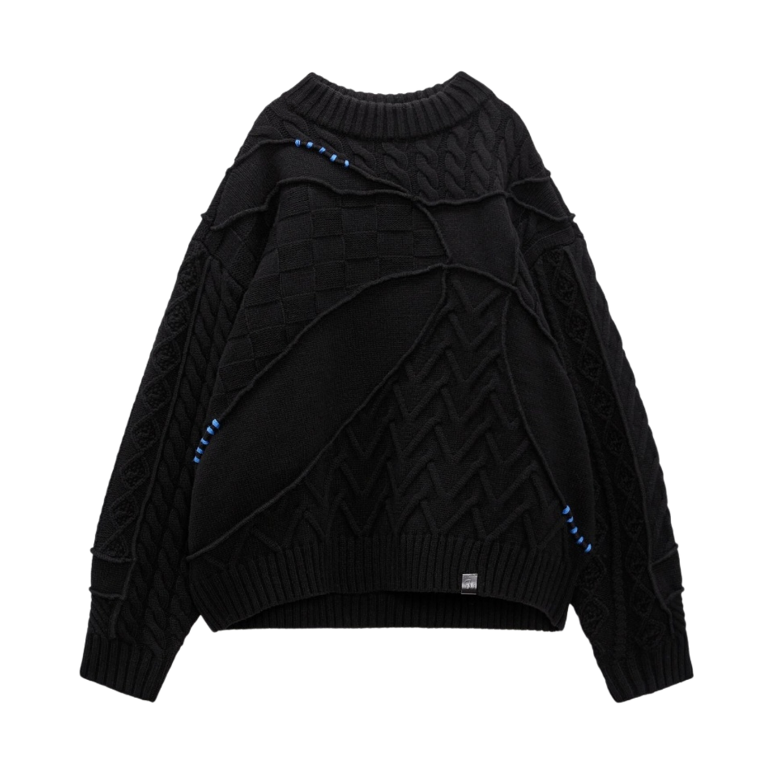 자라 x 아더에러 패치워크 오버사이즈 니트 스웨터 블랙(Zara x Ader Error Patchwork Oversize Knit Sweater Black)