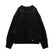 Zara x Ader Error Patchwork Oversize Knit Sweater Black