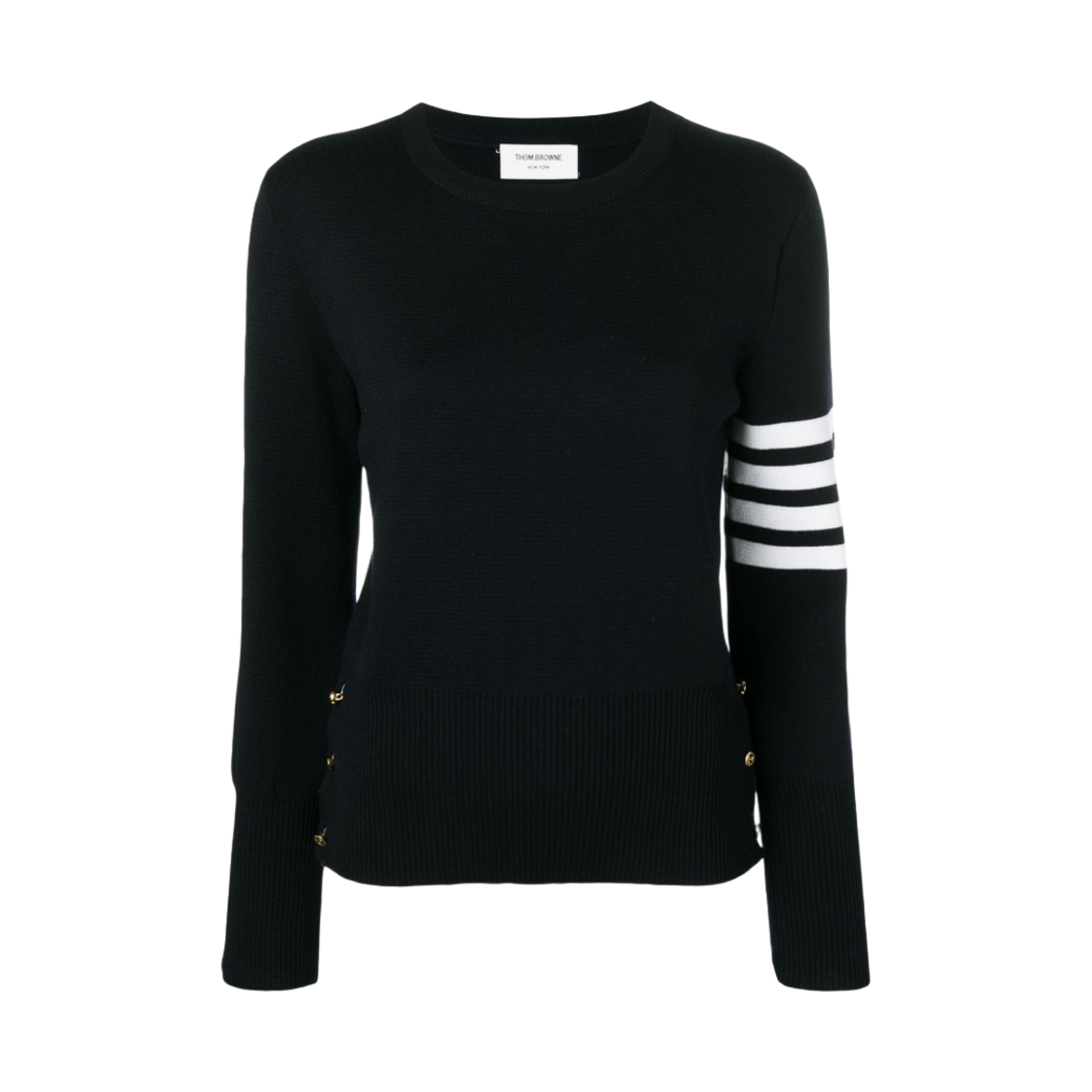 (W) 톰브라운 사선 밀라노 풀오버 스웨터 네이비((W) Thom Browne 4-Bar Milano Pullover Sweater Navy)