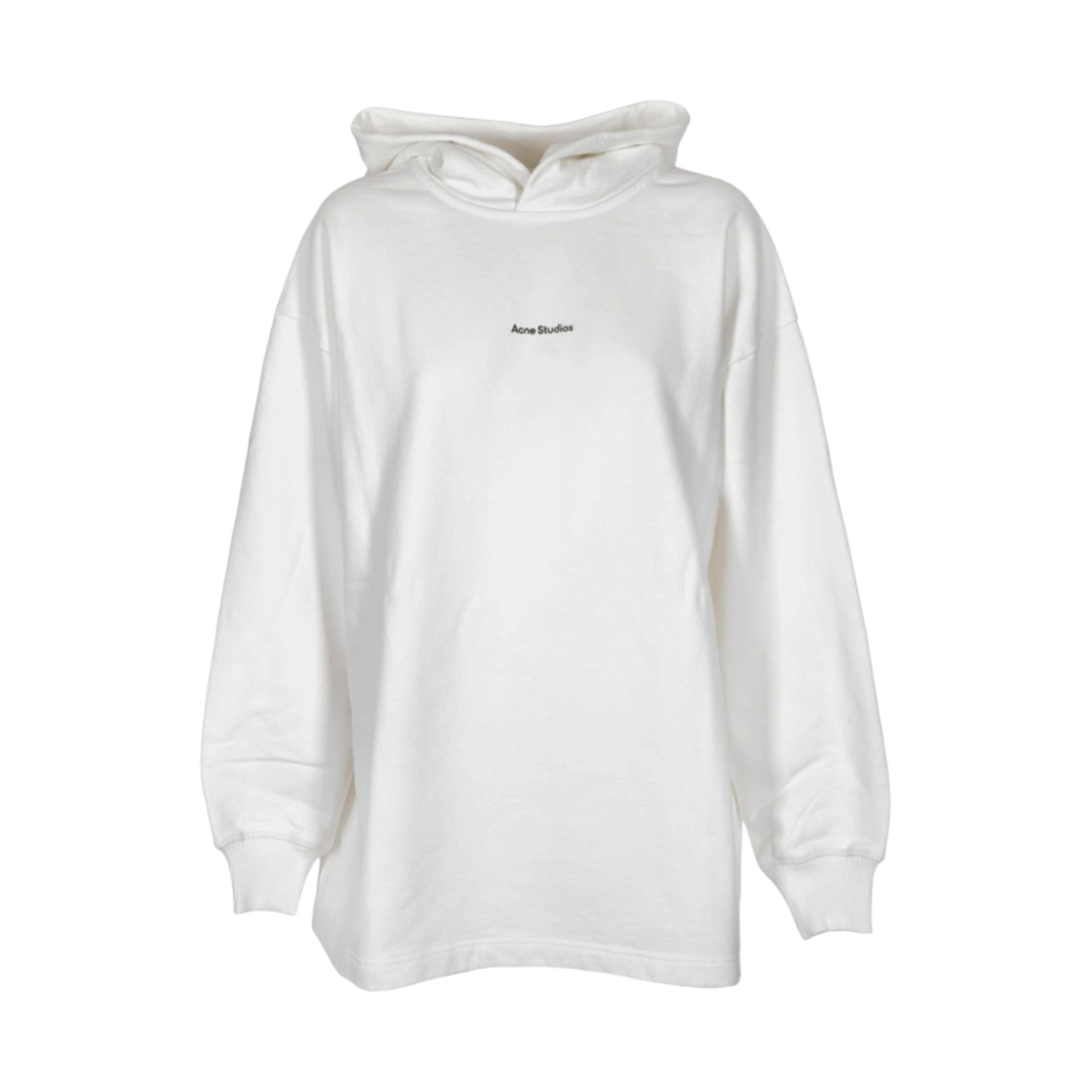 AI0083-183 (W) Acne Studios Logo Print Hooded Sweatshirt Optic White