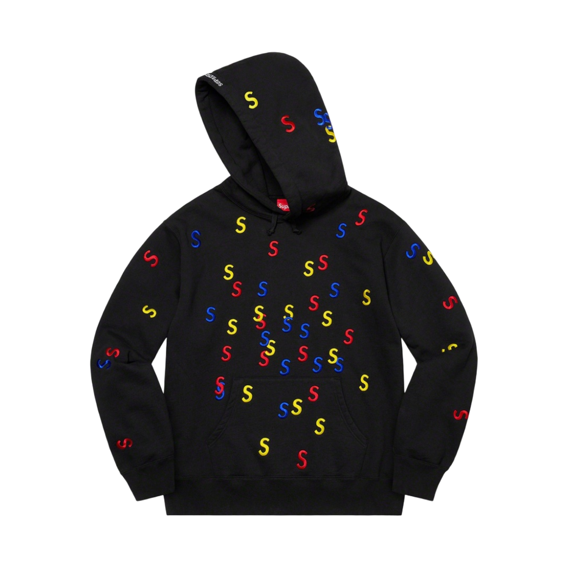 슈프림 자수 S 후드 블랙 - 21SS