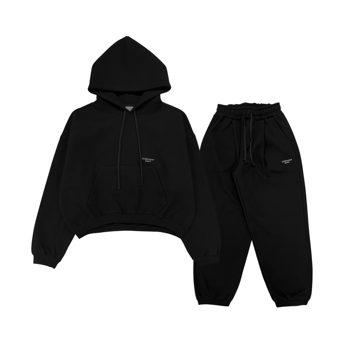 UMCM97BK Undermycar Mu.97 Anti Fxxking Logo Play Oversized Bonded Sweat Set-up (Hoodie, Jogger) - Black