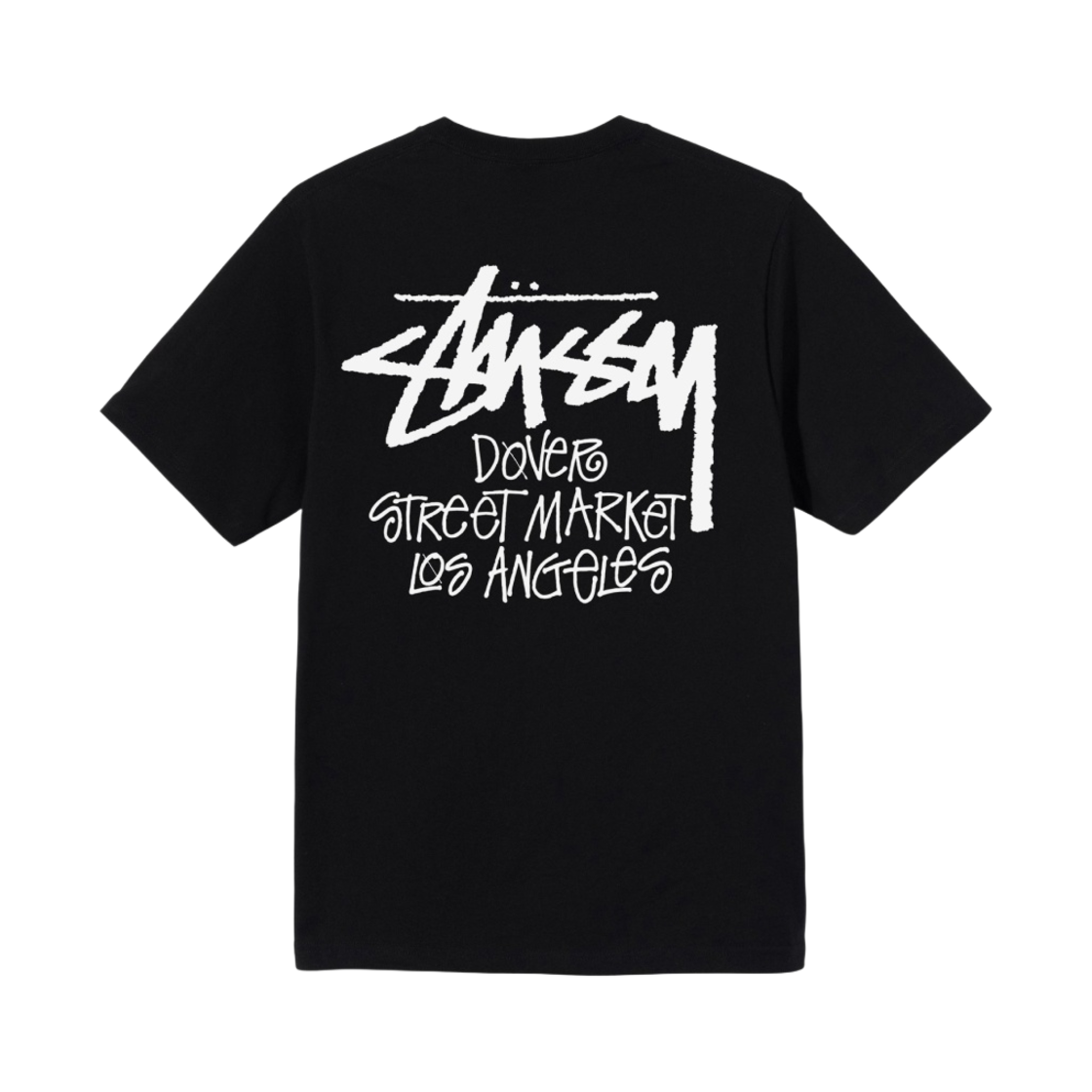 스투시 스탁 도버 스트리트 마켓 LA 티셔츠 블랙(Stussy Stock DSM Los Angeles T-Shirt Black)