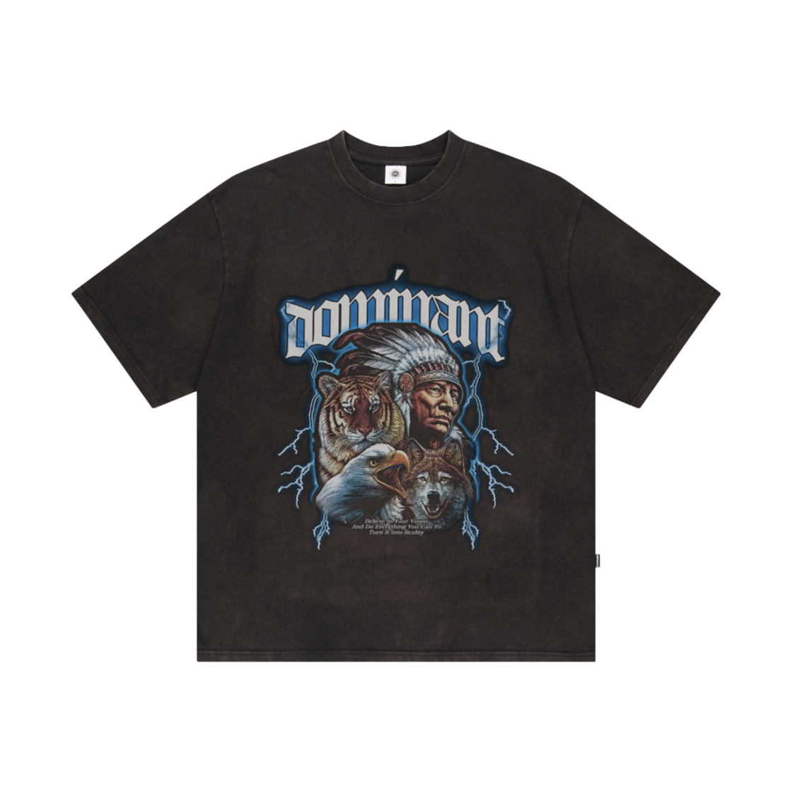 DMNT23SSTSBK005 Dominant Vintage Washing Vision Tee Black