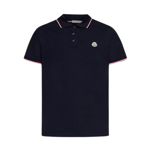 J2-091-8A70300-84556-77X Moncler Logo Patch Polo Shirt Navy - 24FW