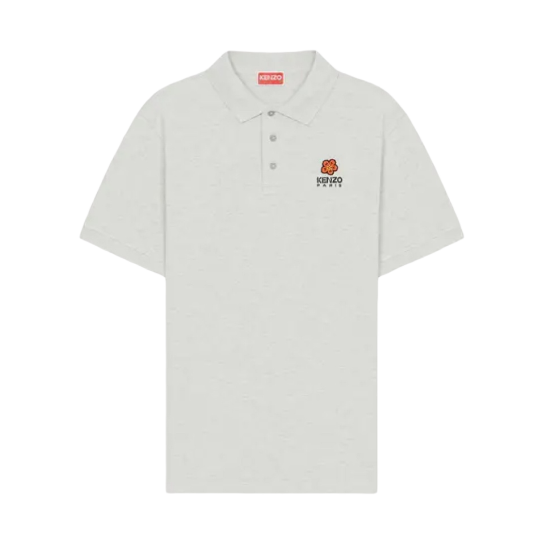 FC65PO0024PU-93 Kenzo Boke Flower Crest Polo Shirt Pale Grey