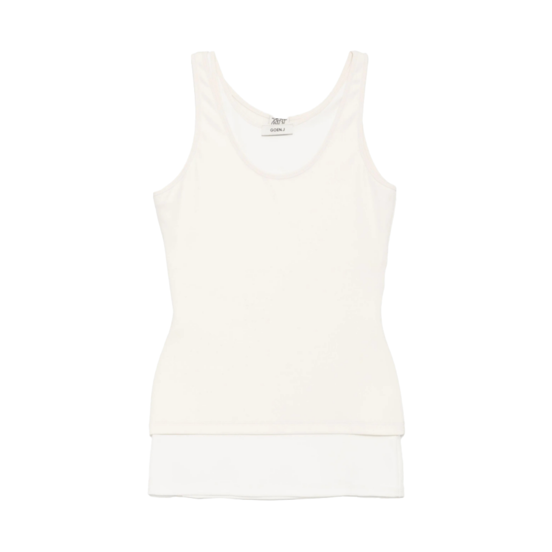 고엔제이 두얼 레이어 슬리블리스 탑 아이보리/크림(GOEN.J Dual-Layer Sleeveless Top Ivory/Cream)
