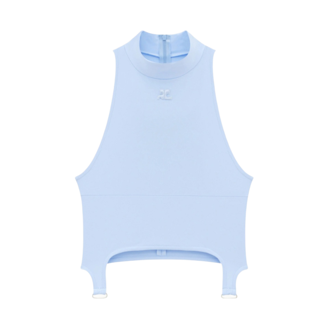 123JTO134PA00437005 (W) Courreges Tech Jersey Suspenders Tank Top Sky