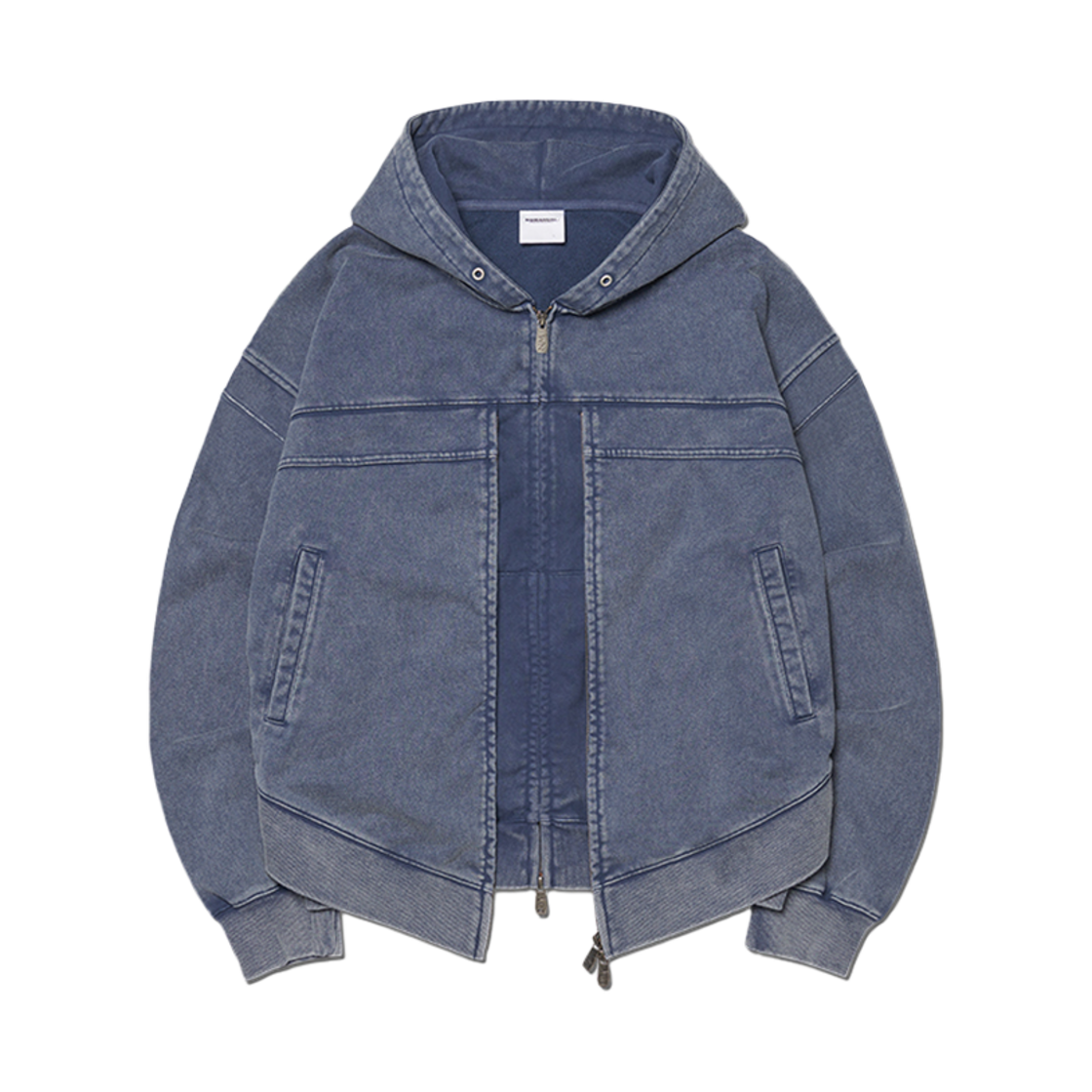 ★ NOMANUAL★ VINTAGE LAYER HOODED ZIPUP WASHED KHAKI NMSS 노매뉴얼 빈티지 레이어 후디드 집업 워시드 카키 | NOMANUAL