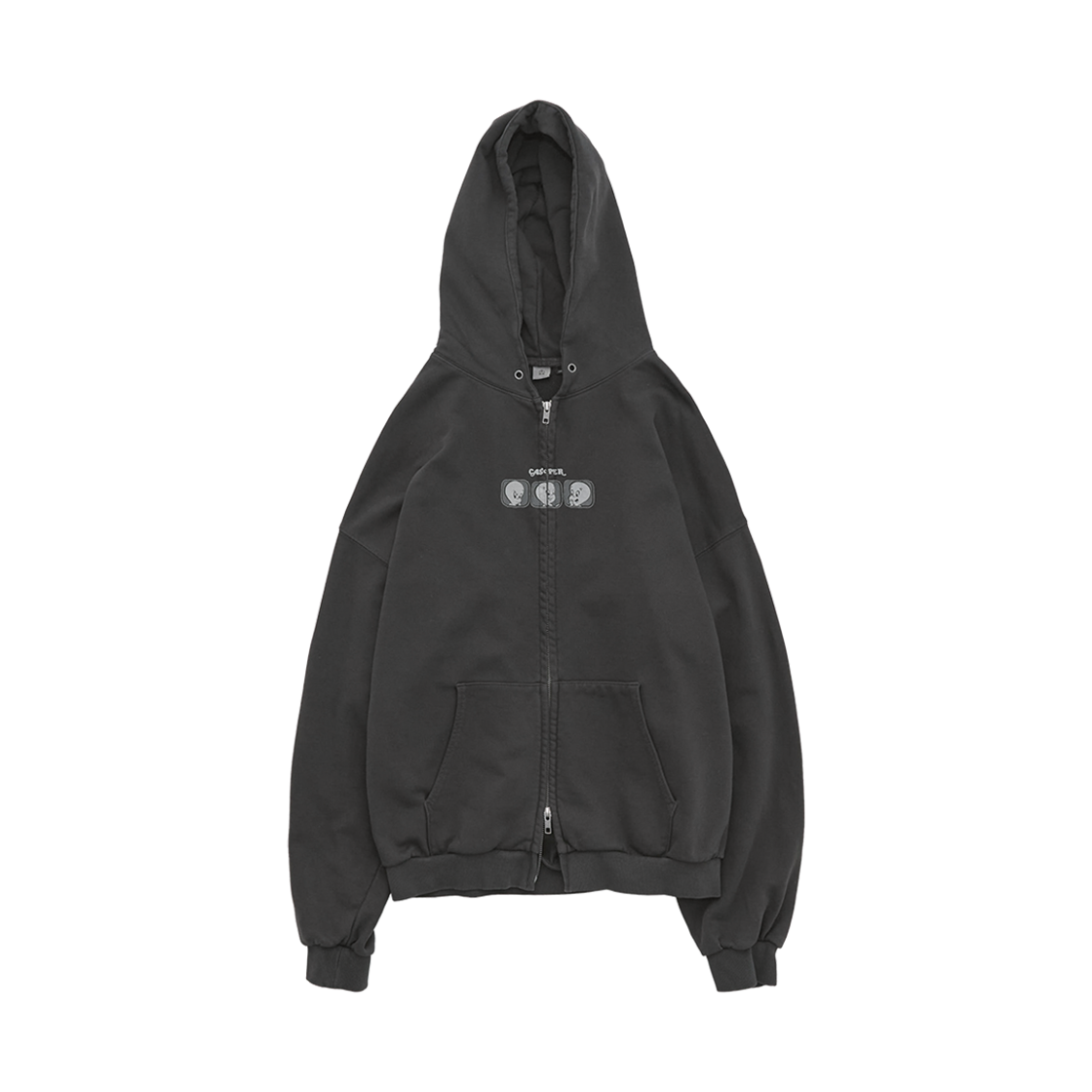 폴리테루 x 캐스퍼 집 후디 3 굿 맨 워시드 차콜(Polyteru x Casper Zip Hoodie 3 Good Men Washed Charcoal) - 1