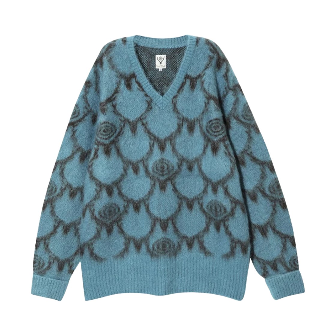 사우스2 웨스트8 루즈핏 브이넥 스웨터 블루(South2 West8 Loose Fit V Neck Sweater Blue)