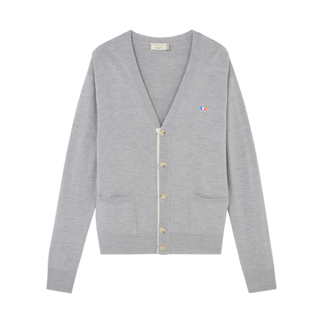 메종 키츠네 버진 울 클래식 가디건 그레이 멜란지(Maison Kitsune Virgin Wool Classic Cardigan Grey Melange) - 1