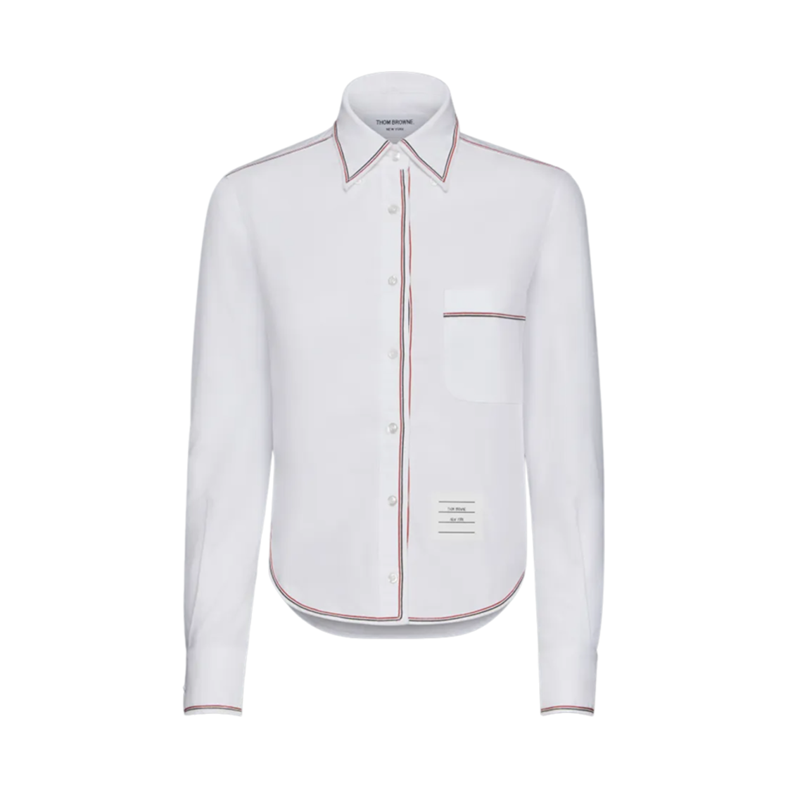 FLL196G-F0313-100 (W) Thom Browne Classic Long Sleeve Shirt White
