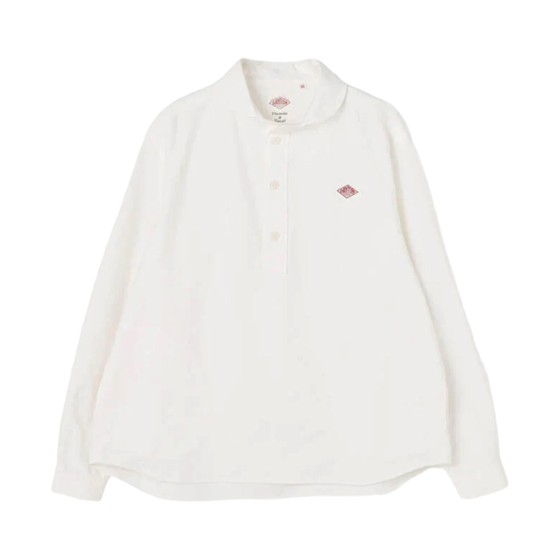 (W) 단톤 플레인 옥스포드 라운드 칼라 풀오버 셔츠 화이트((W) Danton Plain Oxford Round Collar Pullover Shirt White)
