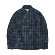 NOMANUAL H.R Check Shirts Dark Navy