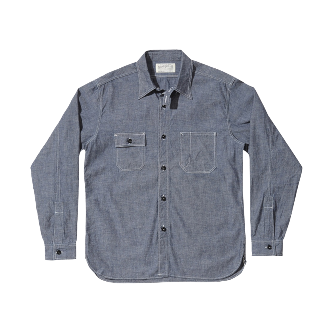슈가 케인 픽션 로맨스 6온즈 샴브레이 워크 셔츠 네이비(Sugar Cane Fiction Romance 6 oz. Chambray Work Shirt Navy)