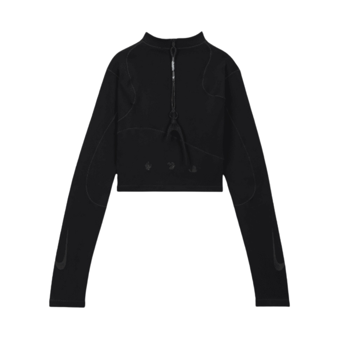 (W) 나이키 x 오프화이트 모크넥 롱슬리브 탑 블랙 - US/EU((W) Nike x Off-White Mock Neck Long Sleeve Top Black - US/EU) - 1