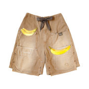Kapital Canvas W Knee Easy Shorts Banana Patch Remake Gold