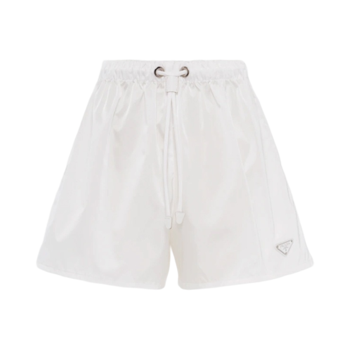 (W) 프라다 리나일론 개버딘 쇼츠 화이트((W) Prada Re-Nylon Gabardine Shorts White) - 1
