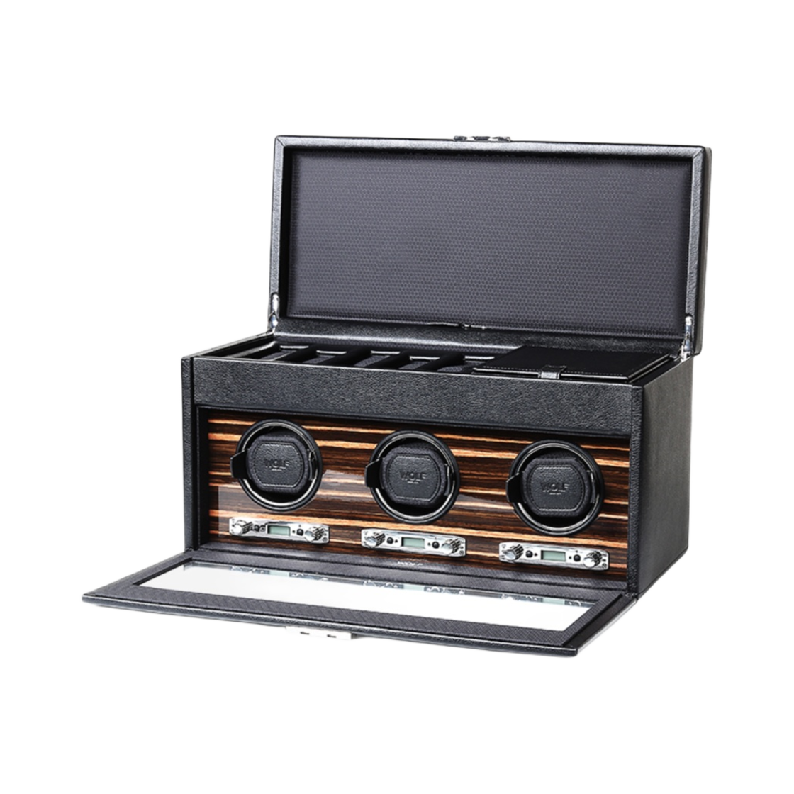 울프 1834 로드스터 트리플 와인더 스토리지 블랙(Wolf 1834 Roadster Triple Winder with Storage Black) - 2
