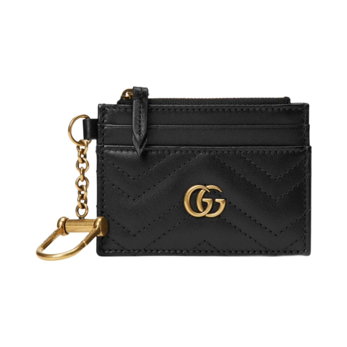 구찌 GG 마몽 키체인 지갑 블랙(Gucci GG Marmont Keychain Wallet Black)