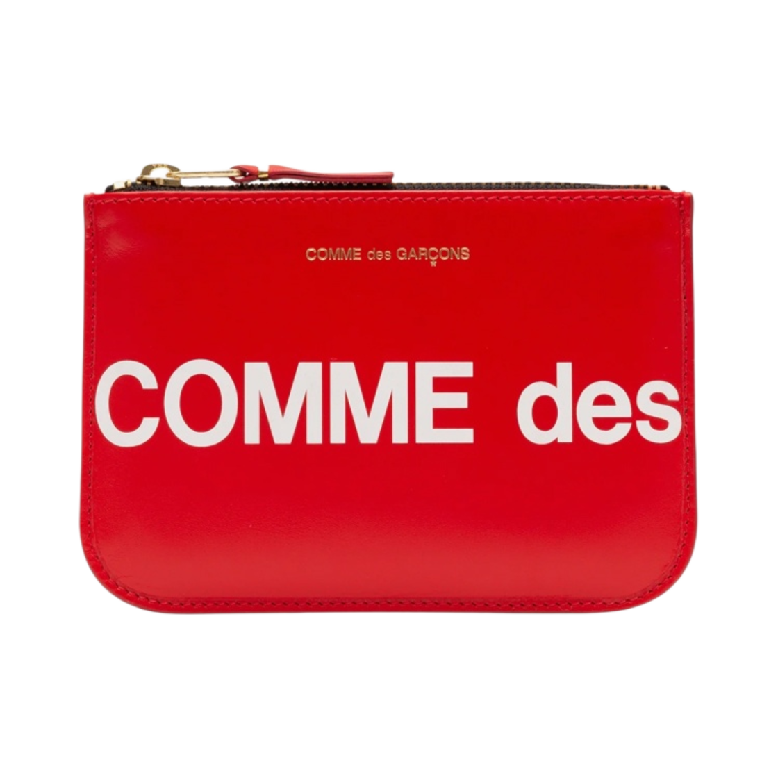 SA8100HL Comme des Garcons SA8100HL Huge Logo Classic Leather Wallet Zip Pouch Red