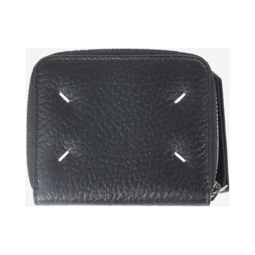 S56UI0112P4455T8013 Maison Margiela Zip Around Leather Wallet Black