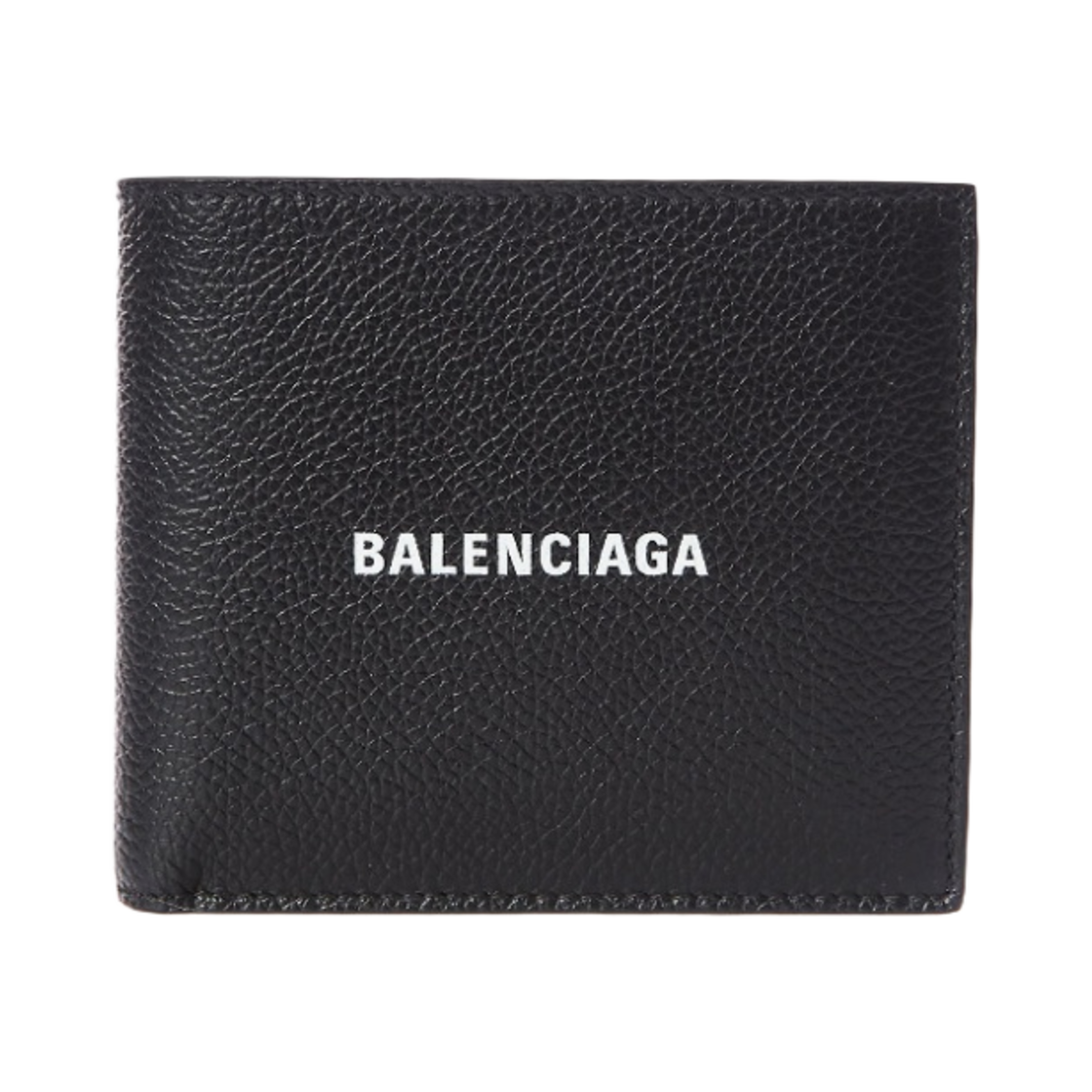 5943151IZI31090 Balenciaga Grained Calfskin Cash Square Folded Coin Wallet Black