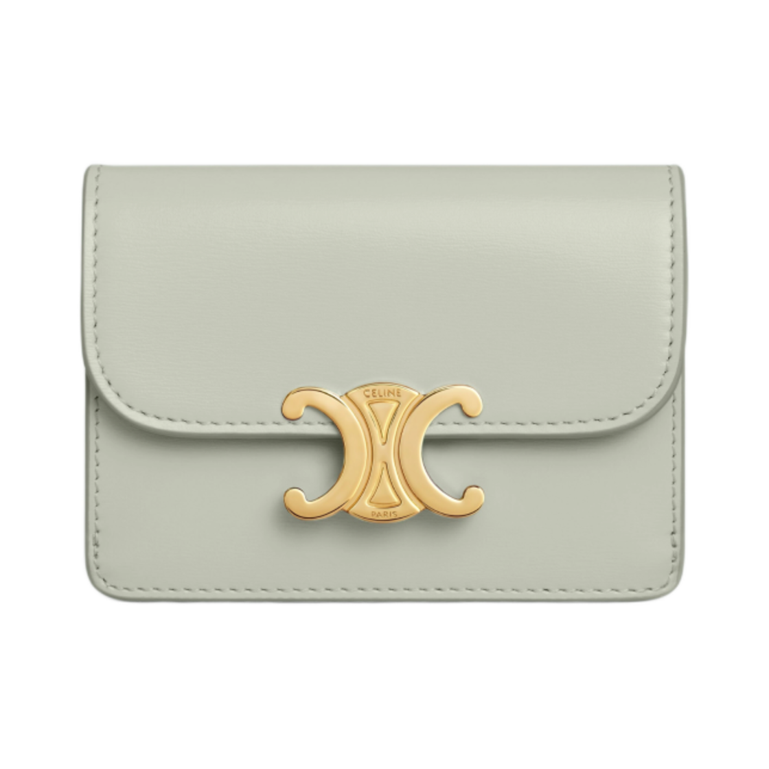 셀린느 카드 홀더 플랩 트리옹프 샤이니 카프스킨 라이트 클레이(Celine Card Holder with Flap Triomphe in Shiny Calfskin Light Clay) - 1
