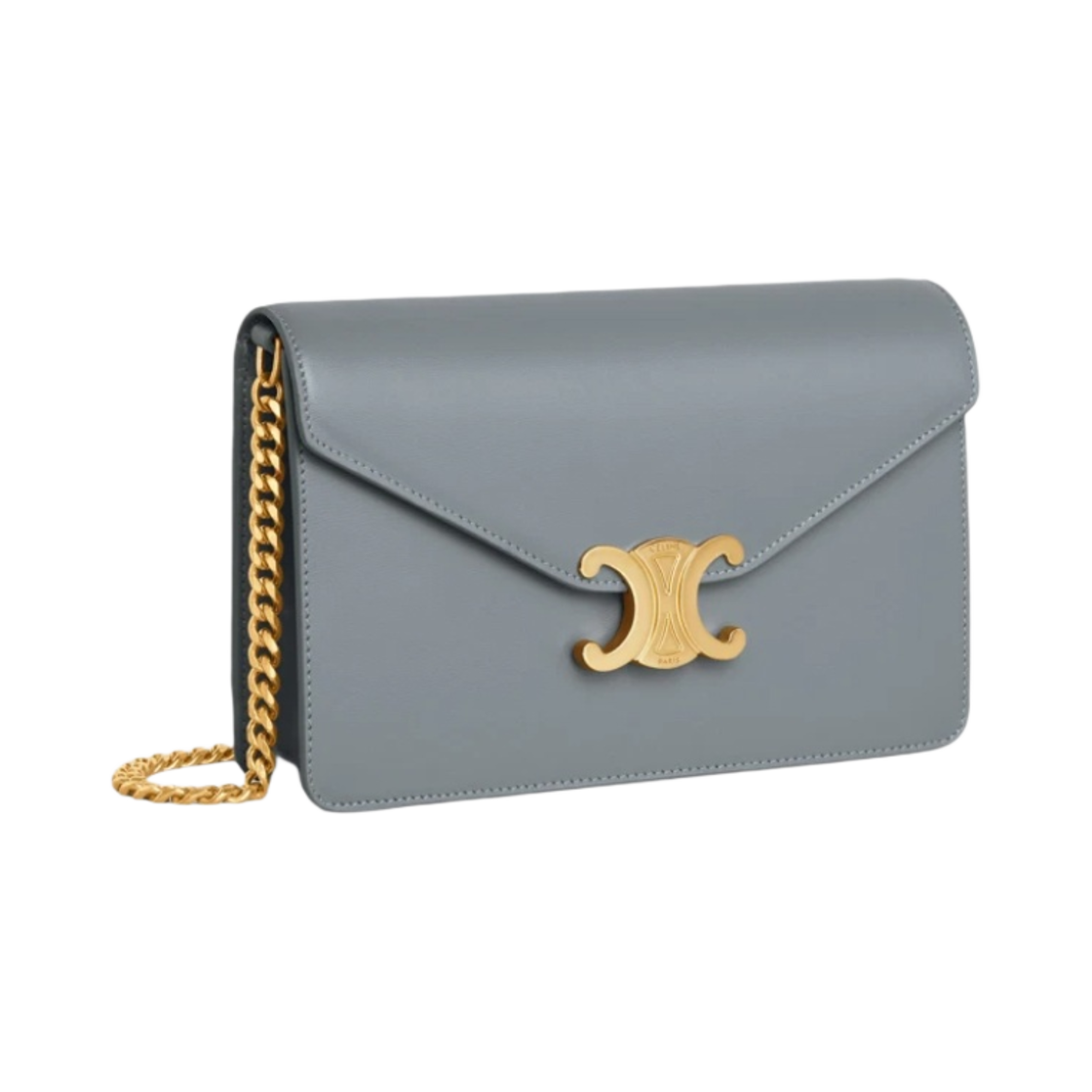 셀린느 월렛 온 체인 마고 샤이니 카프스킨 블루 그레이(Celine Wallet On Chain Margo in Shiny Calfskin Blue Grey) - 2