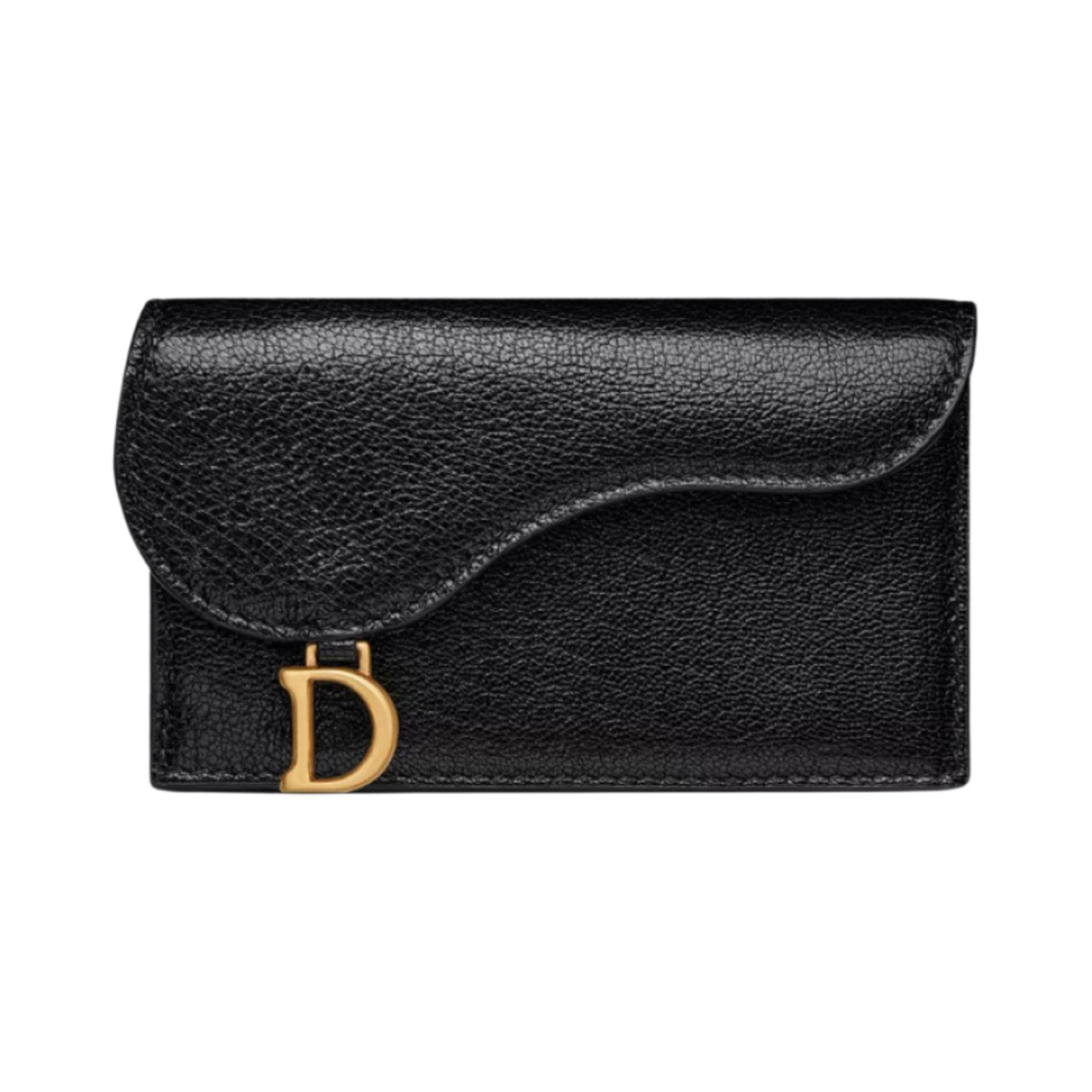 디올 새들 플랩 컴팩트 지퍼 카드 홀더 고트스킨 블랙(Dior Saddle Flap Compact Zipped Card Holder Goatskin Black) - 1
