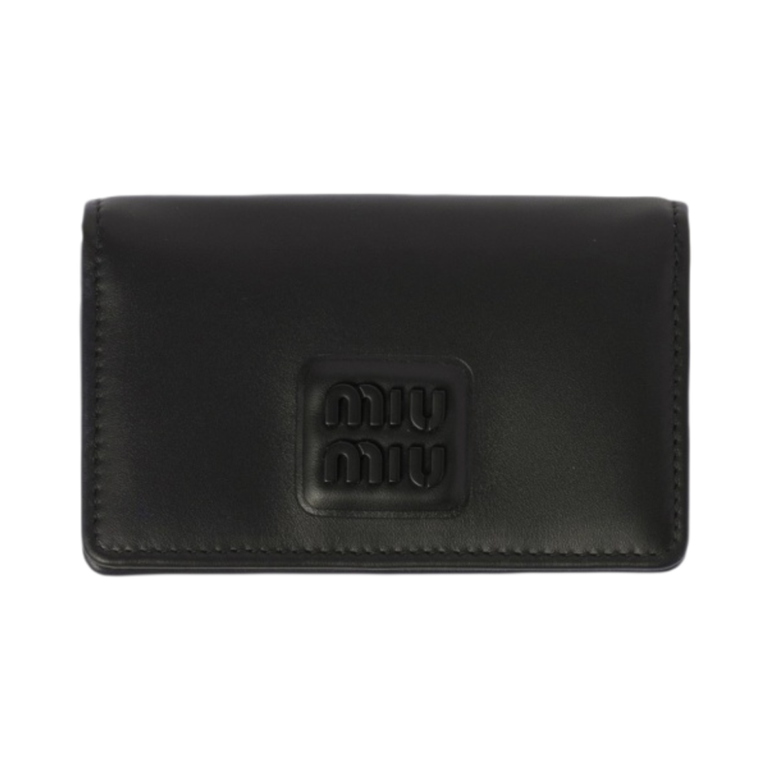 미우 미우 레더 카드 홀더 블랙(Miu Miu Leather Card Holder Black) - 1
