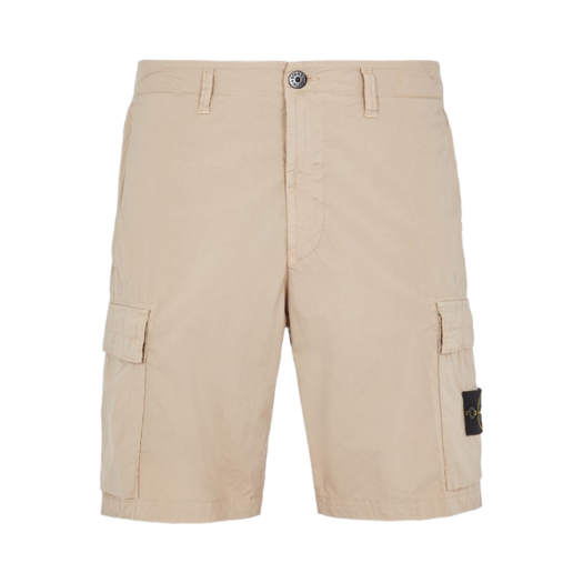 Stone Island L0803 Stretch Cotton Canvas Garment Dyed Cargo Bermuda Shorts Dove Grey - 23SS