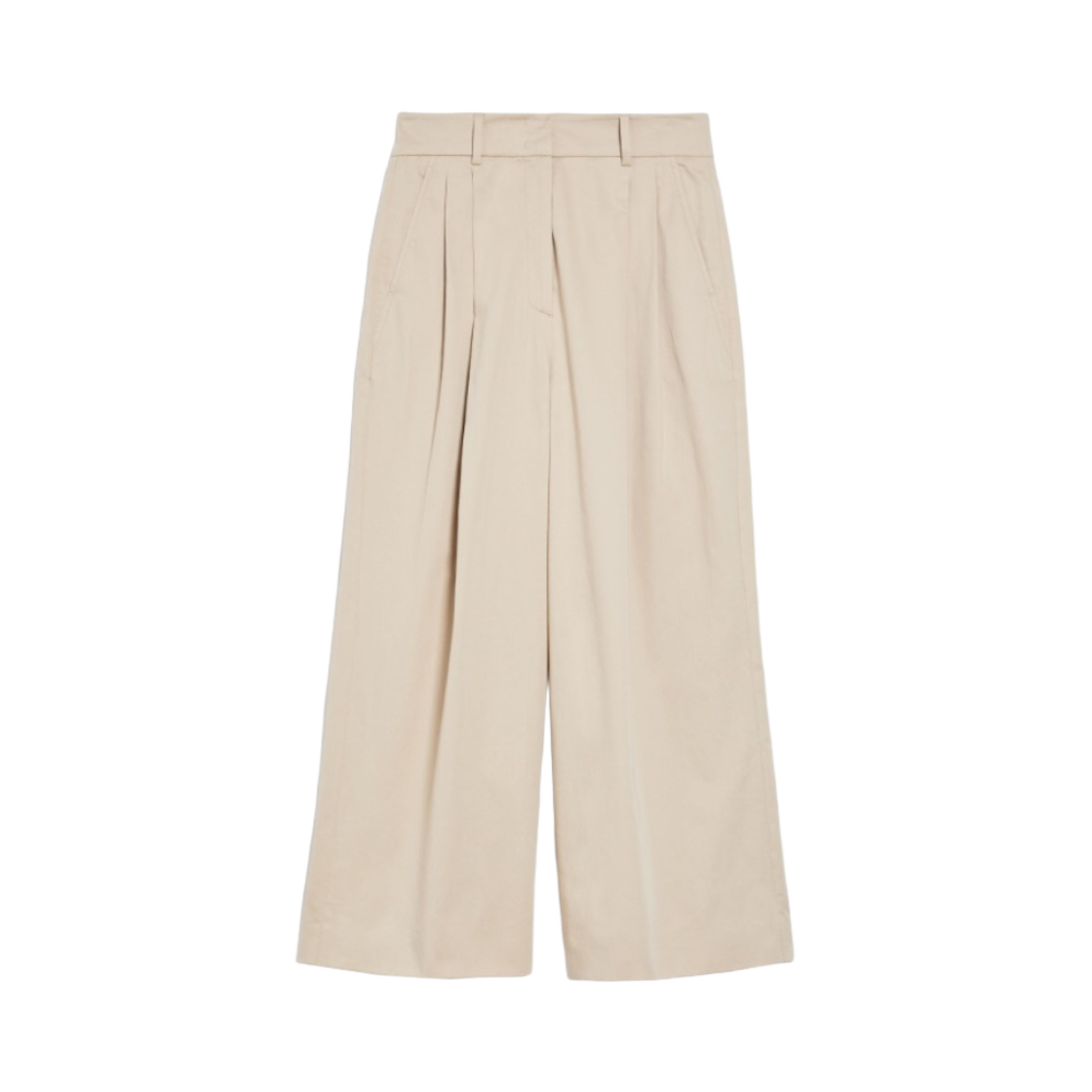 (W) 위켄드 막스마라 아가미아 코튼 새틴 팬츠 샌드((W) Weekend Max Mara Agamia Trousers in Cotton Satin Sand) - 1
