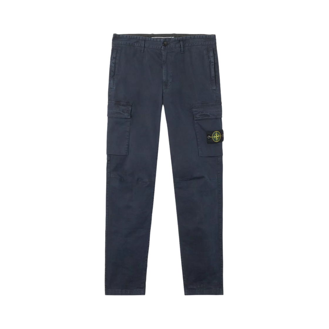 K1S1531003-04S0004-V0120 Stone Island 3100304 Stretch Organic Broken Twill Cotton Old Effect Regular Tapered-Fit Cargo Pants with Zipper Pockets Blue - 25SS