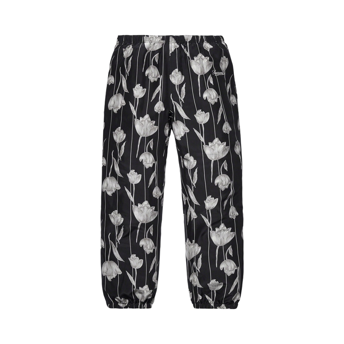- Supreme Floral Silk Track Pants Black - 19SS