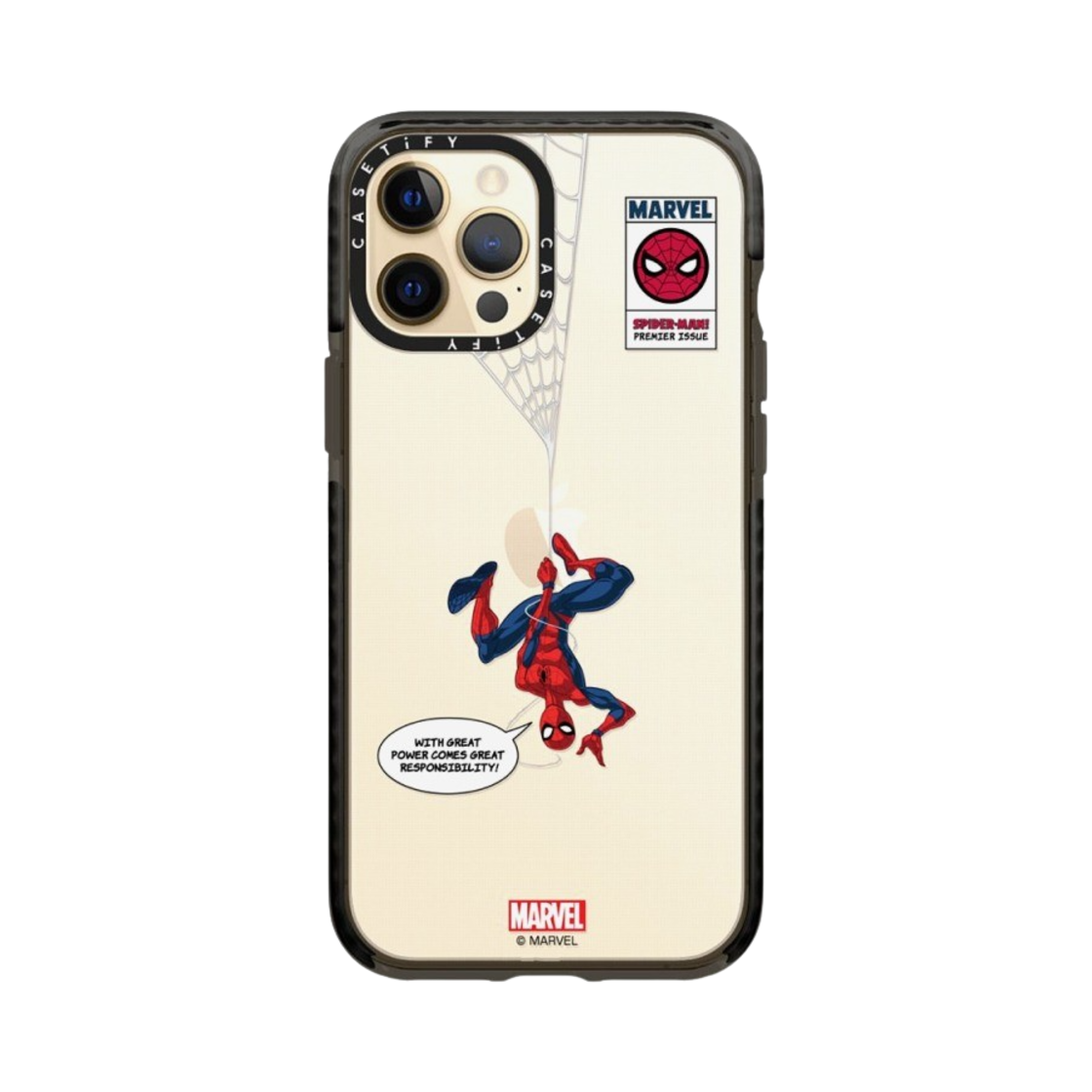 케이스티파이 x 마블 아이폰 스파이더맨 행잉 임팩트 케이스 클리어 글로시 블랙(Casetify x Marvel iPhone Spider-Man Hanging Impact Case Clear Glossy Black) - 4