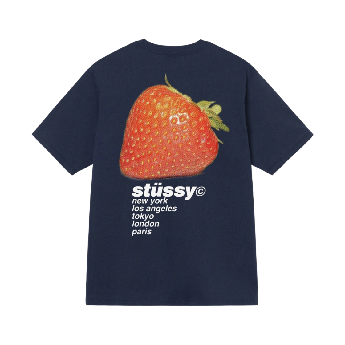 스투시 스트로베리 티셔츠 네이비(Stussy Strawberry T-Shirt Navy)