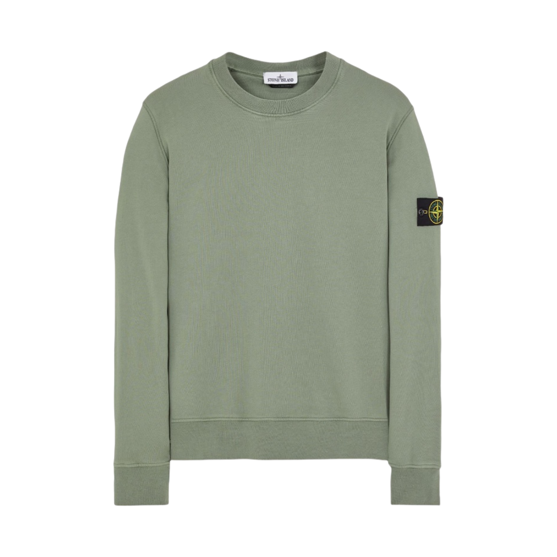 791563051-V0055 Stone Island 63051 Cotton Fleece Garment Dyed Sweatshirt Sage Green - 23FW