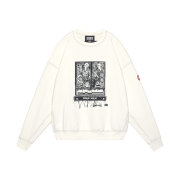 Cav Empt Washed Temple Crew Neck White - 24FW