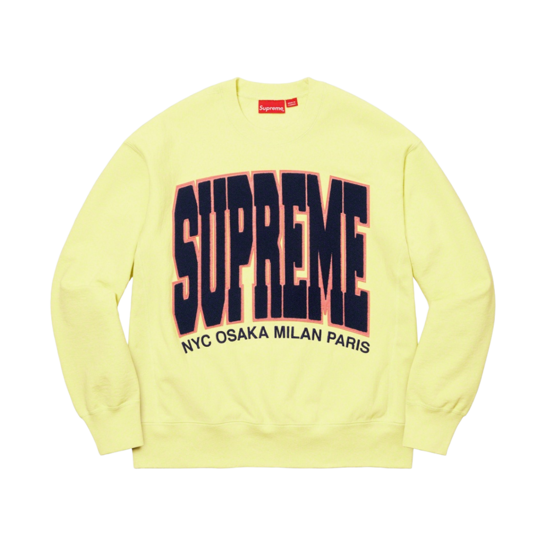 슈프림 시티스 아크 크루넥 페일 라임 - 21FW(Supreme Cities Arc Crewneck Pale Lime - 21FW) - 1