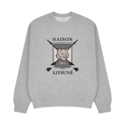 Maison Kitsune College Fox Printed Comfort Sweatshirt Light Grey Melange
