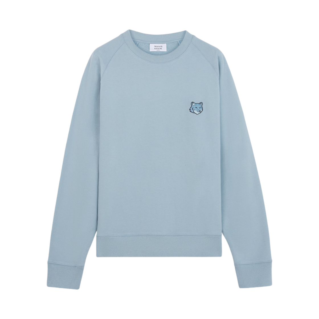MM00304KM0001-P427 Maison Kitsune Bold Fox Head Patch Oversize Sweatshirt Placid